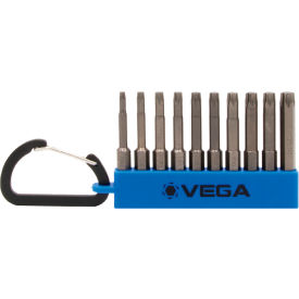 Vega Torx Tamper Carabiner Set 1/4 Hex S2 Steel 10 Pieces 150TTCS10