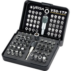 Vega 50pc Driver Bit Set Tamper Gunmetal Grey S2 Modified Steel V50-1TP