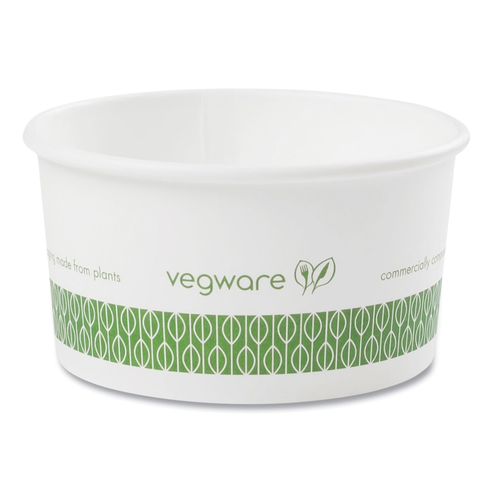 Vegware Soup Containers, 6 oz, 3.5in Diameter x 1.7in h, Green/White, Paper, 1, 000/Carton MPN:SC-06G