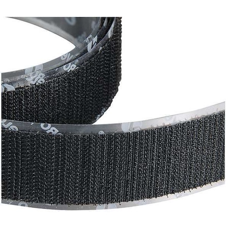 Reclosable Fastener, Rubber Adhesive, 75 ft, 2 in W, Black MPN:120177