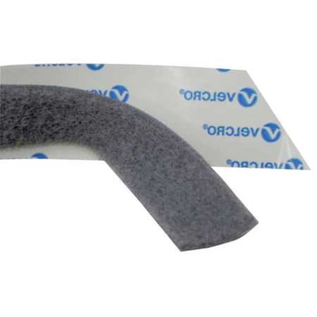 Reclosable Fastener, Rubber Adhesive, 75 ft, 1 in W, Silver MPN:128919