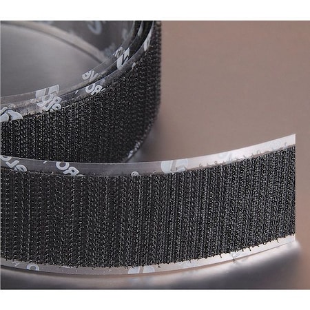 Reclosable Fastener, Acrylic Adhesive, 75 ft, 6 in W, Black MPN:158753
