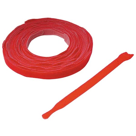 Hook and Loop Strap, No Adhesive, 8 in, 0.75 in W, Red, 45 PK MPN:176042