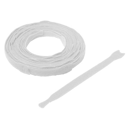 Hook and Loop Strap, No Adhesive, 8 in, 0.75 in W, White, 45 PK MPN:176408