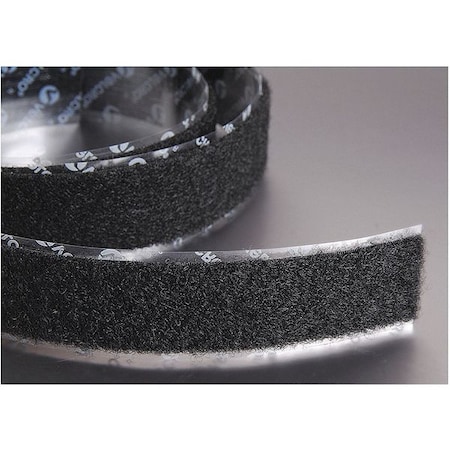 Reclosable Fastener, Rubber Adhesive, 75 ft, 2 in W, Black MPN:184988