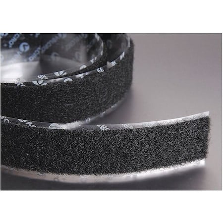 Reclosable Fastener, Rubber Adhesive, 75 ft, 5/8 in W, Black MPN:186590