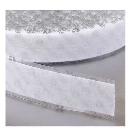 Reclosable Fastener, Rubber Adhesive, 75 ft, 2 in W, White MPN:189867