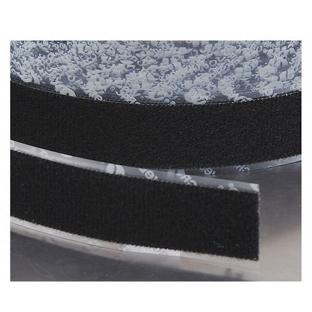 Reclosable Fastener, Acrylic Adhesive, 75 ft, 5/8 in W, Black MPN:190836