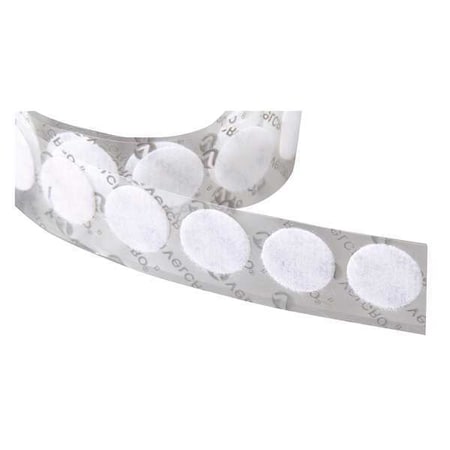 Reclosable Fastener, Disc, Acrylic Adhesive, 1/2 in, White, 1440 PK MPN:192245