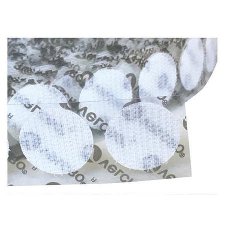 Reclosable Fastener, Disc, Acrylic Adhesive, 3/8 in, White, 1800 PK MPN:197579