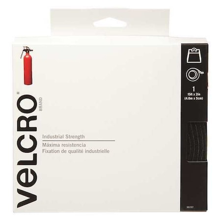 Reclosable Fastener, Rubber Adhesive, 15 ft, 2 in W, White MPN:90198