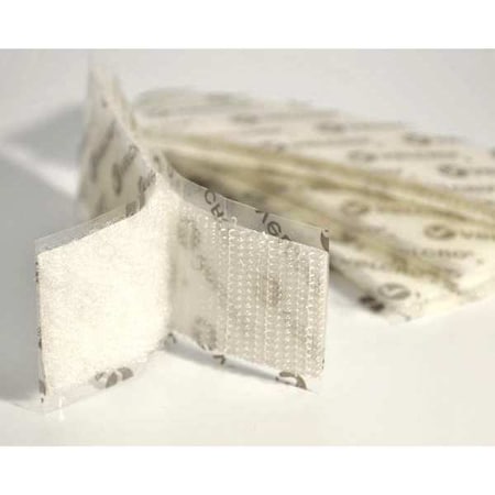 Reclosable Fastener Shapes, Acrylic Adhesive, 4 in, 1 in W, White, 50 PK MPN:G1X4W72