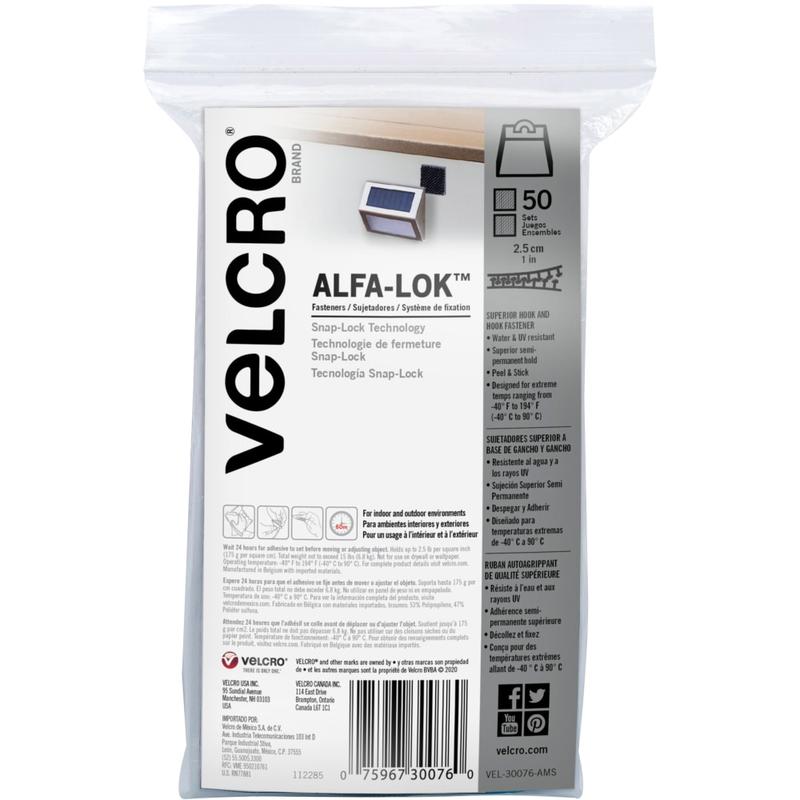 VELCRO Alfa-Lok Fasteners - 1in Length x 1in Width - 1 Pack MPN:30076