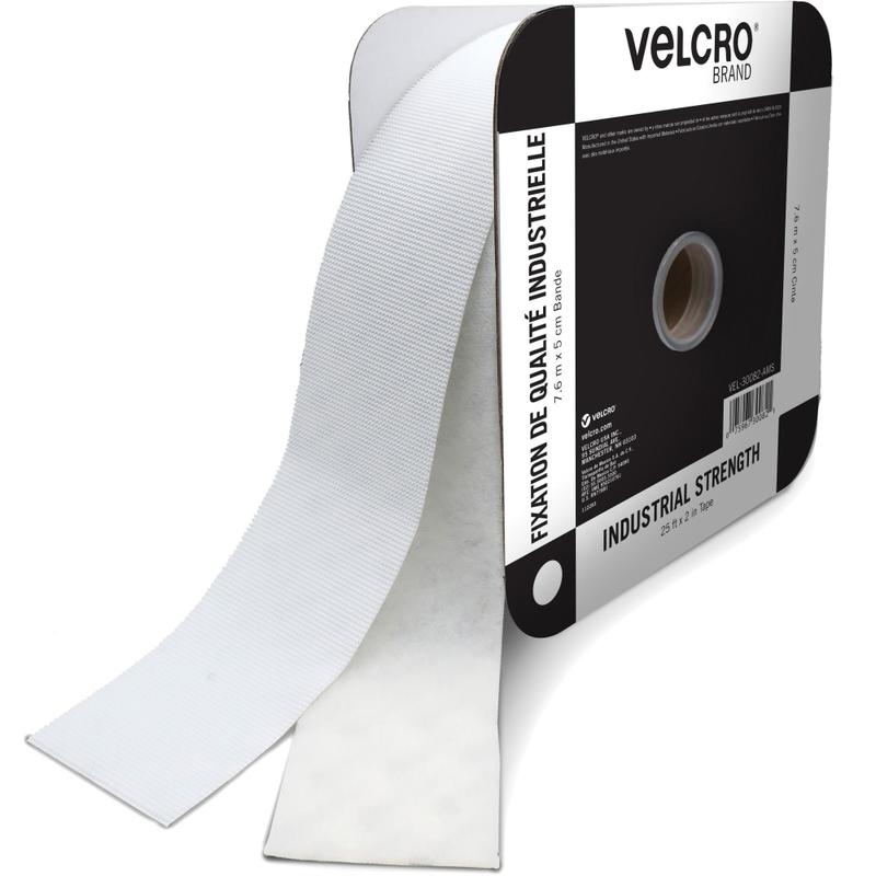VELCRO Industrial Fastener Tape - 25 ft Length x 2in Width - White - 1 Roll MPN:30082