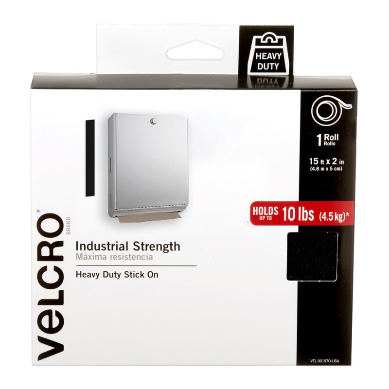 VELCRO Brand Industrial Strength Velcro Self Stick Tape, 2in x 15ft, Black MPN:90197