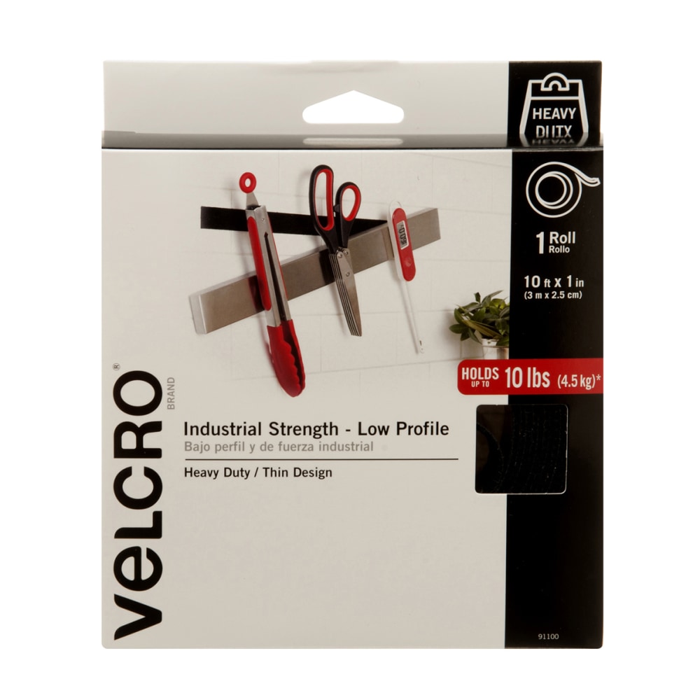 VELCRO Brand ULTRA-MATE Self Stick Tape, 1in x 120in, Black MPN:91100