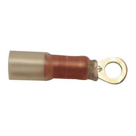 Ring Terminal, #6 Stud Size, 18 AWG, 600 V, Heat Shrink Insulated, Red, Crimp Termination Only MPN:30112