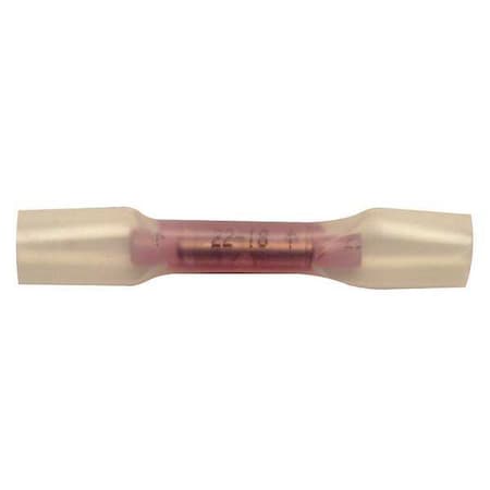Butt Splice Wire Connector, 18 AWG Max, Red, Nylon, Polyolefin Insulation, 600 V, 10 PK MPN:30130