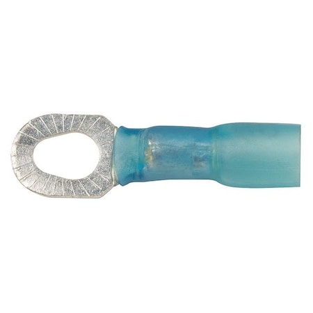 Ring Terminal, #6, #8, #10 Stud Size, 14 AWG, 600 V, Heat Shrink Insulated, Blue, 10 PK MPN:3131M