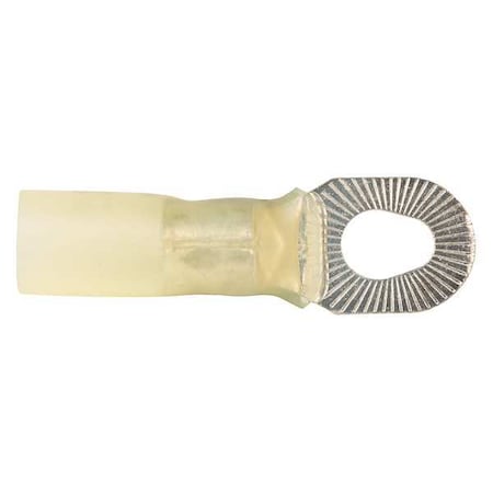 Ring Terminal, #6, #8, #10 Stud Size, 10 AWG, 600 V, Heat Shrink Insulated, Yellow, 10 PK MPN:3141M