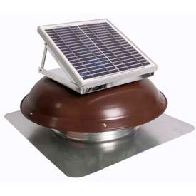 Ventamatic Steel Solar Attic Roof Mount Fan With Dome-Mounted Panel VX1000SOLDOMBRN Brown VX1000SOLDOMBRN