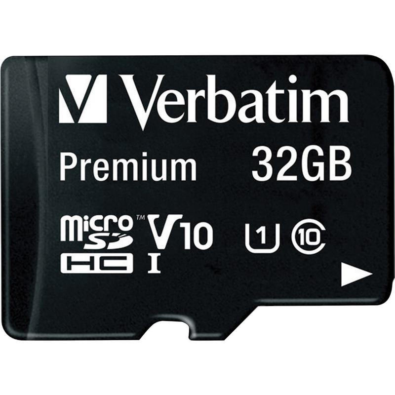 Verbatim 32GB Premium microSDHC Memory Card with Adapter, UHS-I V10 U1 Class 10 - 32GB MPN:44083