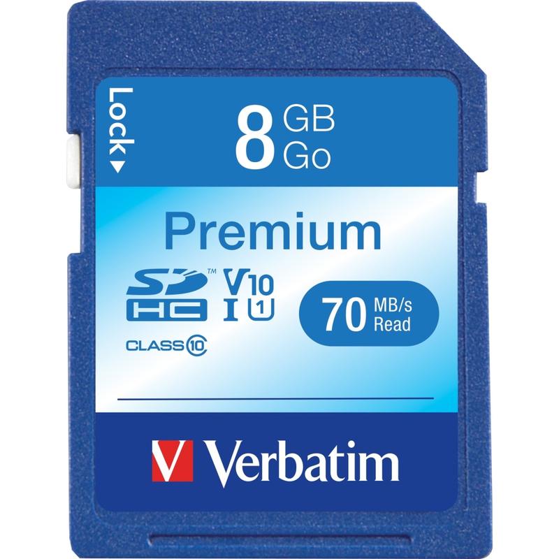 Verbatim Premium Class 6 Secure Digital High Capacity (SDHC) Memory Card, 8GB MPN:96318