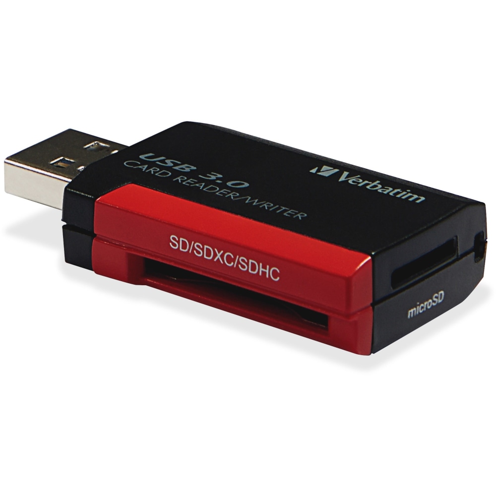 Verbatim Pocket Card Reader, USB 3.0 - Black - SD, microSD, SDXC, miniSD, miniSDHC, microSDHC, microSDXC, SDHC - USB 3.0 - External1 MPN:98538