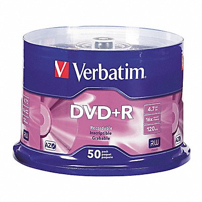 DVD+R Disc 4.70 GB 120 min 16x PK50 MPN:VER95037