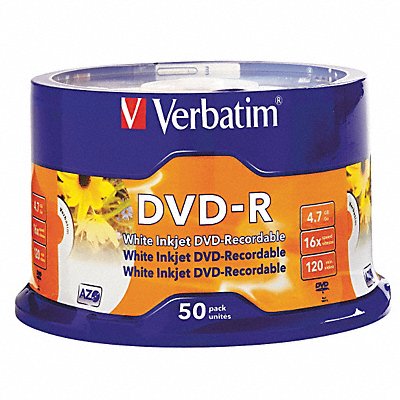 DVD-R Disc 4.70 GB 120 min 16x PK50 MPN:VER95079