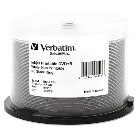 DVD+R Disc, 4.70 GB, 120 min, 16x, PK50 MPN:VER94917