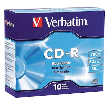 CD-R Disc, 700 MB, 80 min, 52x, PK10 MPN:VER94935