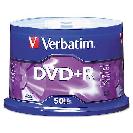DVD+R Disc, 4.70 GB, 120 min, 16x, PK50 MPN:VER95037