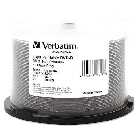 DVD-R Disc, 4.70 GB, 120 min, 16x, PK50 MPN:VER95079