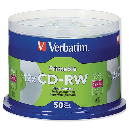 CD-RW Disc, 700 MB, 80 min, 4x, PK50 MPN:VER95159