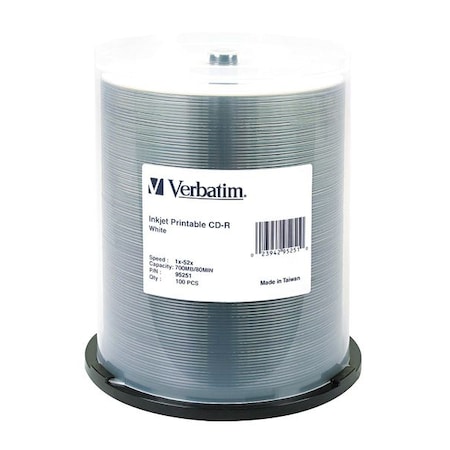 CD-R Disc, 700 MB, 80 min, 52x, PK100 MPN:VER95251