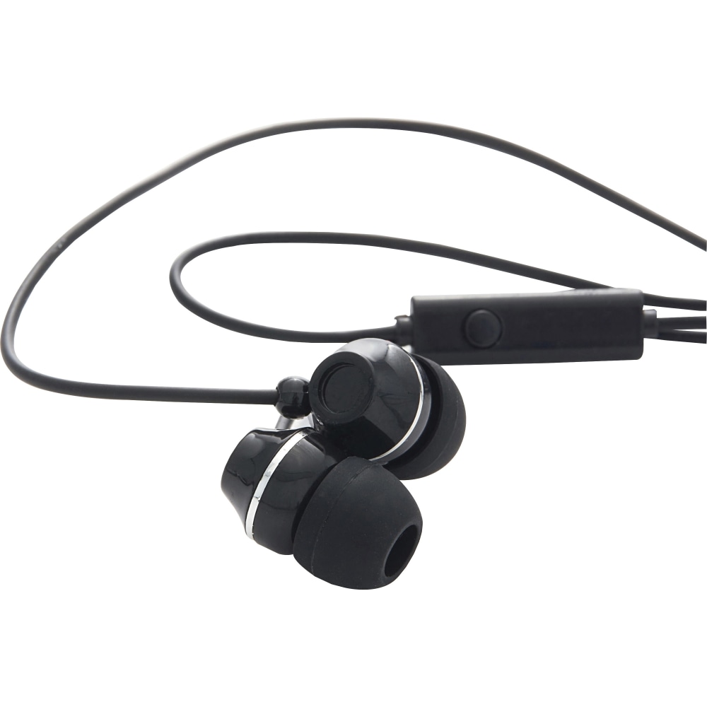Verbatim Stereo Earphones with Microphone - Stereo - Mini-phone (3.5mm) - Wired - Earbud - Binaural - In-ear - Black MPN:99774