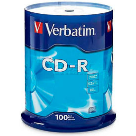 Verbatim® CD-R Discs 94554 52X 700MB/80Min Branded Spindle 100/Pk Silver 94554