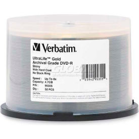 Verbatim® DVD-R 95355 8X Speed 4.7GB Spindle 50/Pk Gold 95355