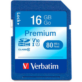 Verbatim® 96808 Premium SDHC Memory Card UHS-I Class 10 16 GB Blue 96808
