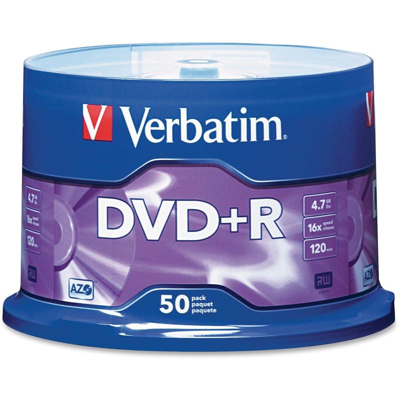 Verbatim DVD+R Recordable Media Spindle, no valueGB/no value Minutes, Pack Of no value (Min Order Qty 3) MPN:95037