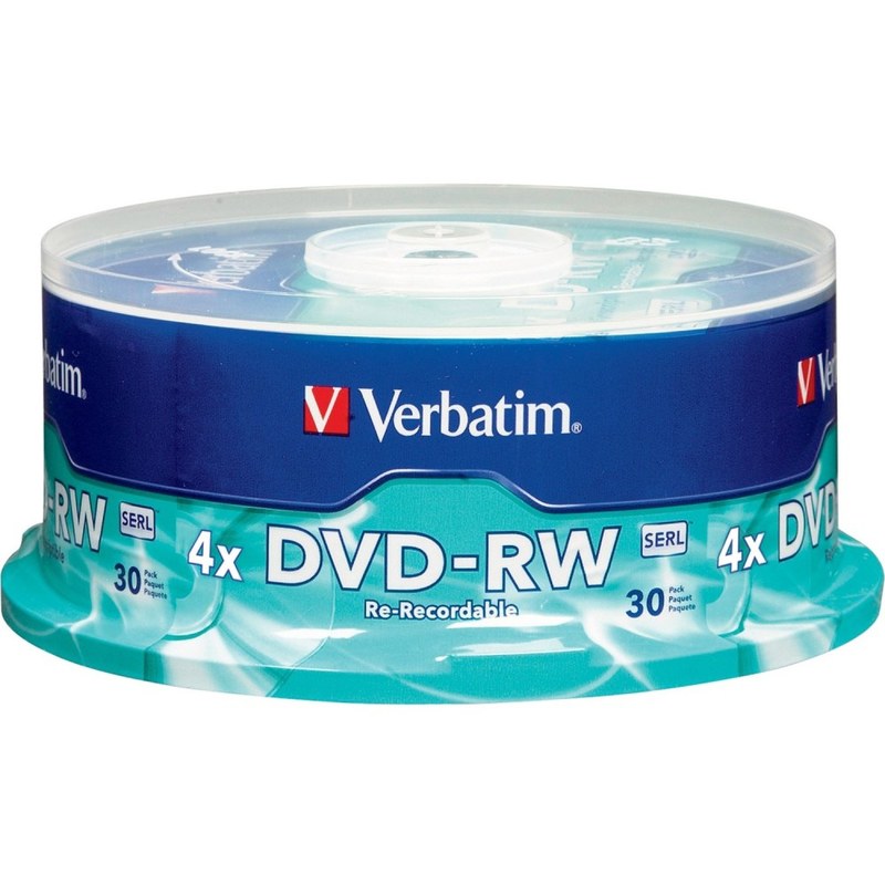 Verbatim DVD-RW Rewritable Media Spindle, 4.7GB/120 Minutes, Pack Of 30 (Min Order Qty 3) MPN:95179