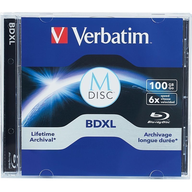 Verbatim M DISC BDXL - 6x - 100 GB - 1 Pack Jewel Case - 1pk Jewel Case MPN:98912