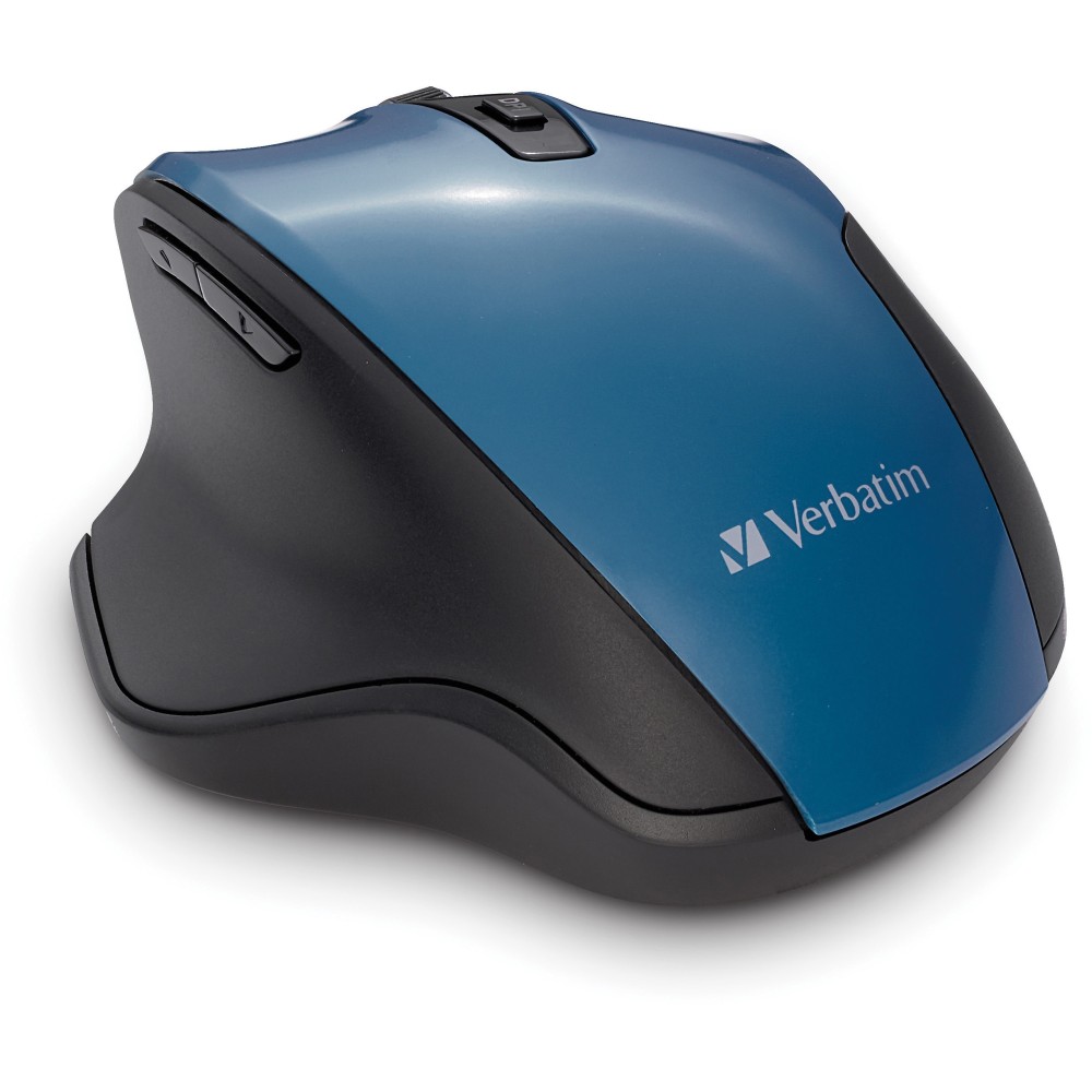 Verbatim Silent Ergonomic Wireless Blue LED Mouse - Dark Teal - Blue LED/Optical - Wireless - Radio Frequency - 70244 MPN:70244