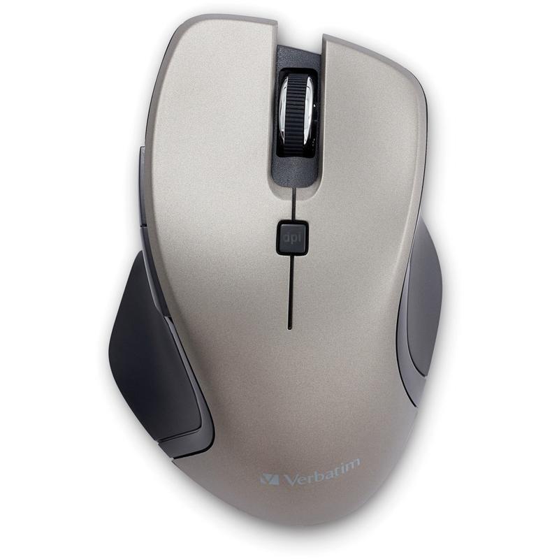 Verbatim USB-C Wireless Blue LED Mouse - Graphite - Blue LED/Optical - Wireless - Radio Frequency - 2.40 GHz - 70245 MPN:70245