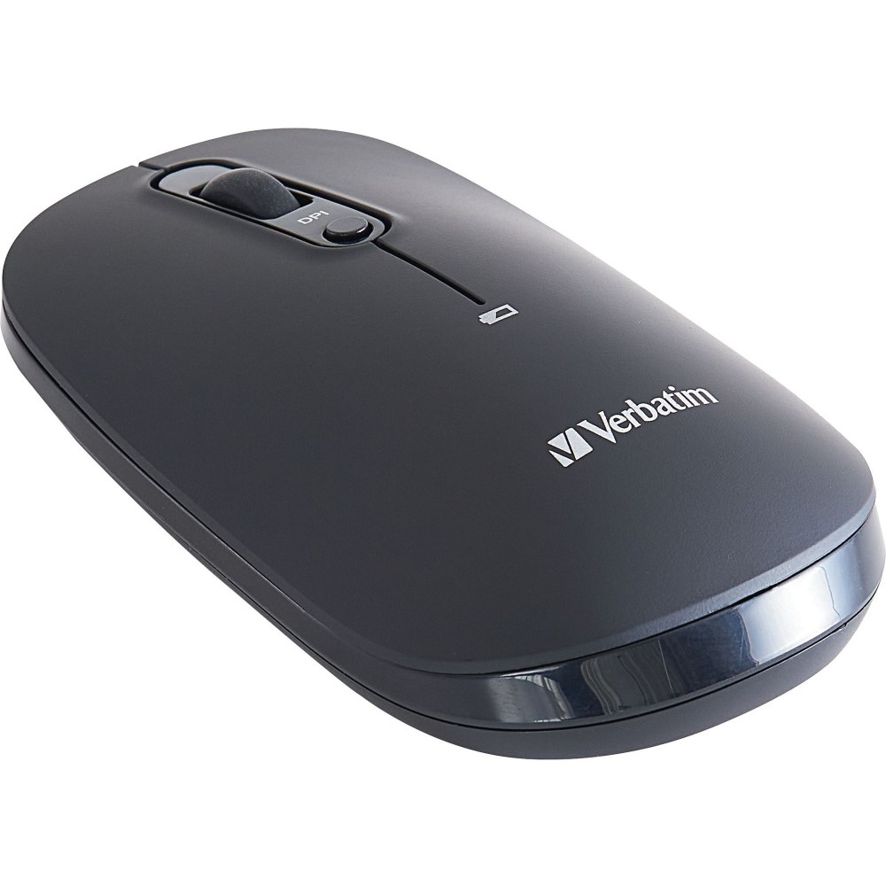 Verbatim Multi-Device Wireless Rechargeable Optical Mouse - Black - Optical - Wireless - Bluetooth/Radio Frequency - 70750 MPN:70750