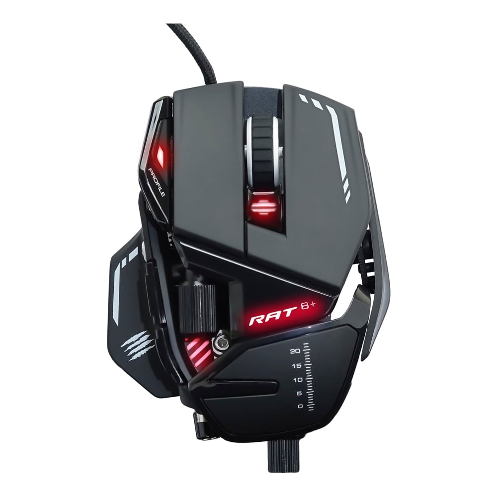 Mad Catz The Authentic R.A.T. 8+ - Mouse - optical - 11 buttons - wired - USB - black MPN:MR05DCAMBL000-0
