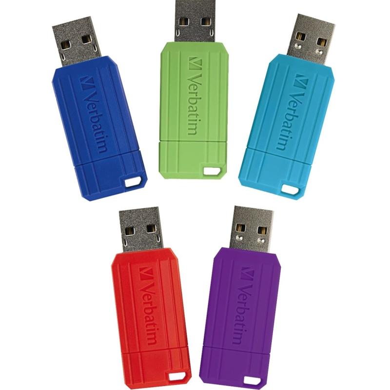 Verbatim 8GB PinStripe USB Flash Drive - 5pk - Assorted - 8GB - 5pk - Assorted MPN:99146