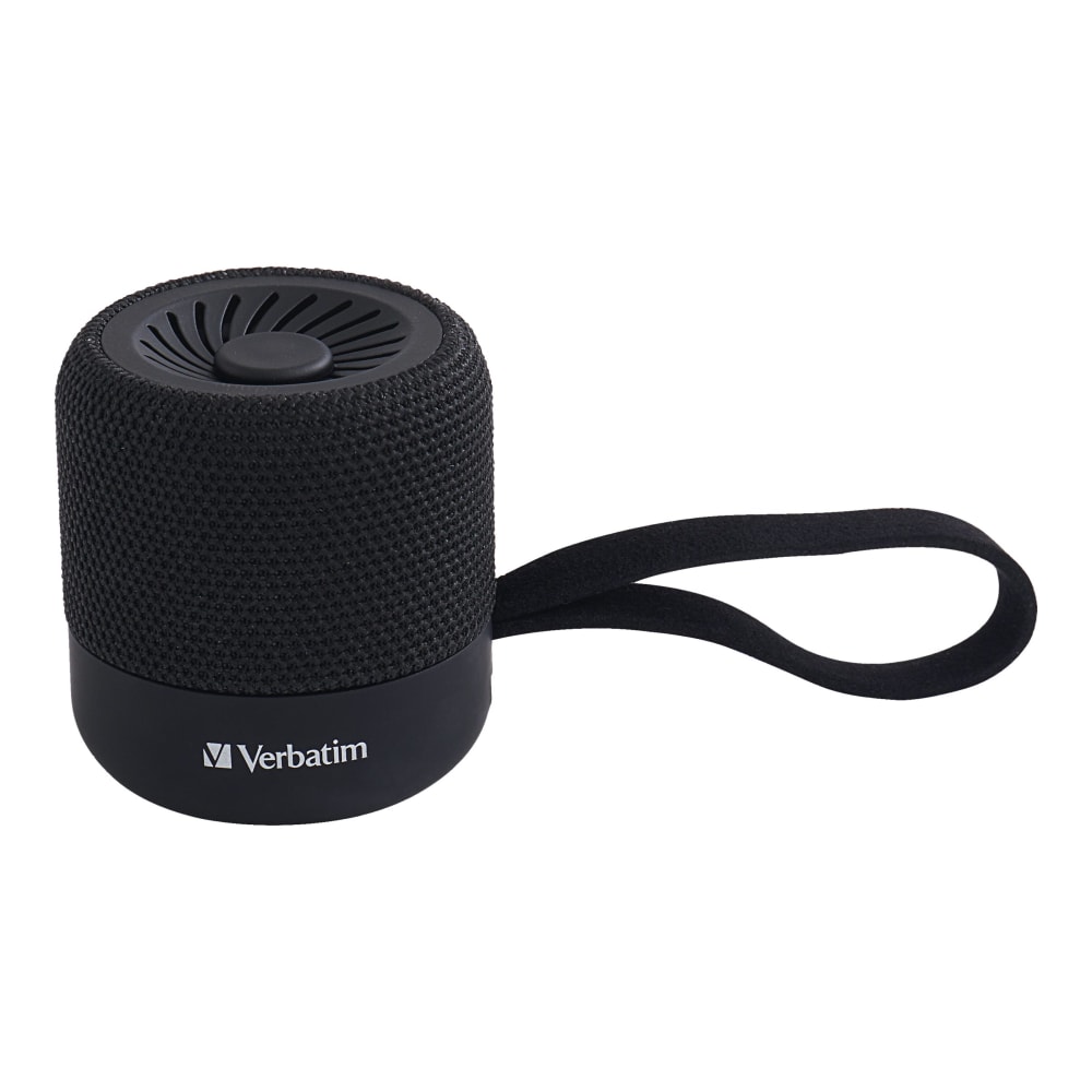 Verbatim Portable Bluetooth Speaker System - Black - 100 Hz to 20 kHz - TrueWireless Stereo - Battery Rechargeable - 1 Pack (Min Order Qty 4) MPN:70228