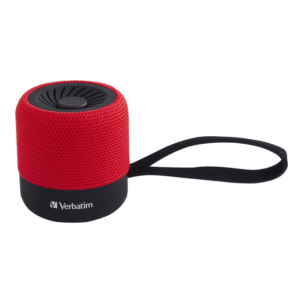 Verbatim Bluetooth Speaker System - Red - 100 Hz to 20 kHz - TrueWireless Stereo - Battery Rechargeable - 1 Pack (Min Order Qty 4) MPN:70230